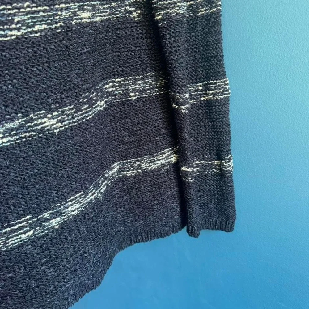 Talbots Stripe Sweater Women's Size Small Petite‎ Blue White Drop Shoulder Knit